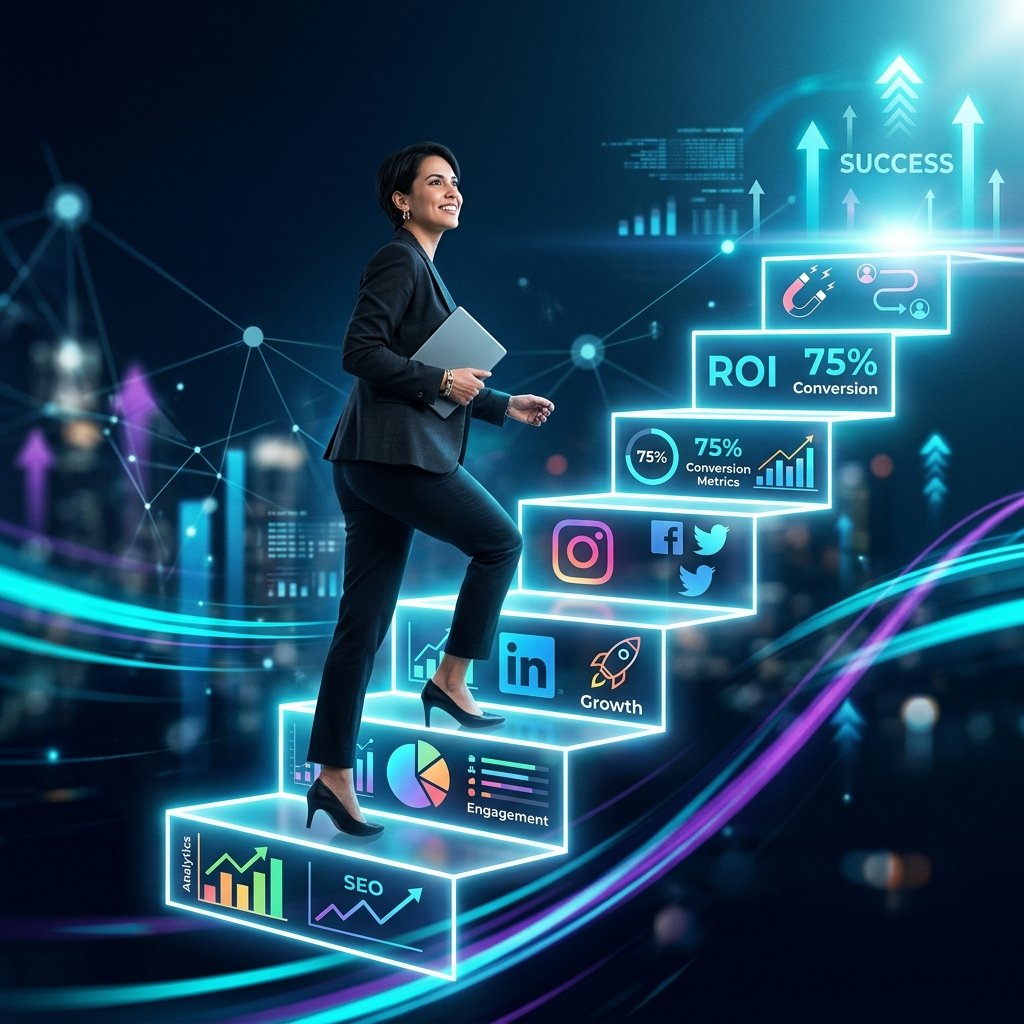 Digital marketing career growth concept