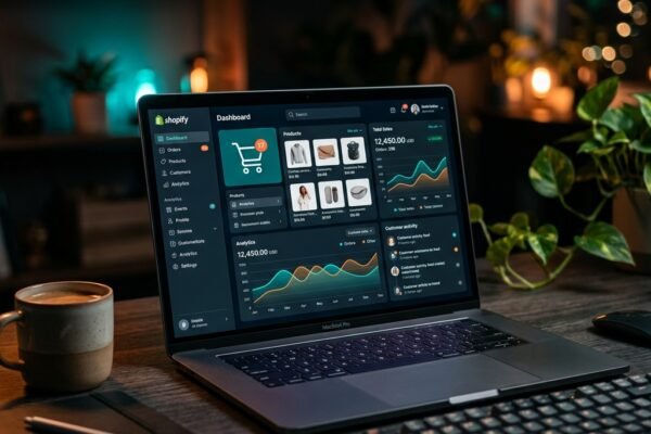 Shopify store dashboard with analytics