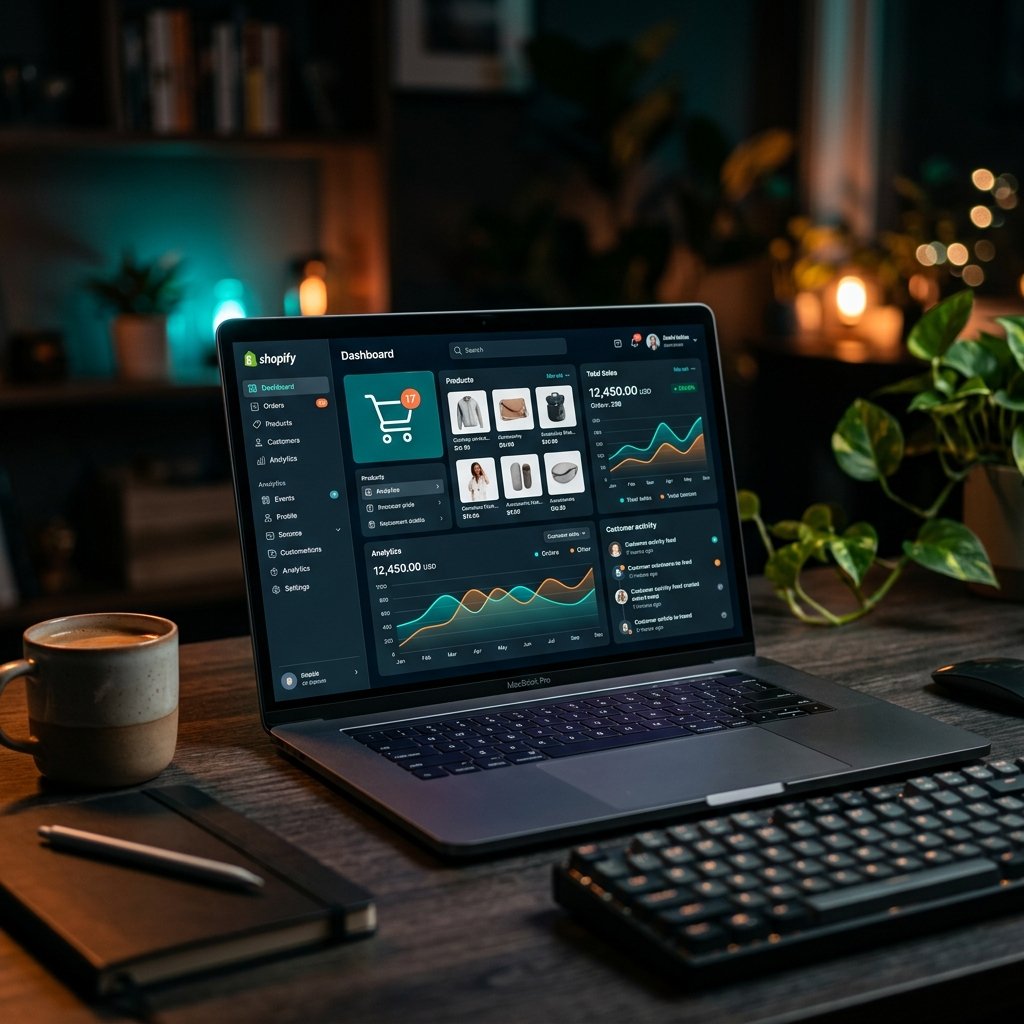 Shopify store dashboard with analytics